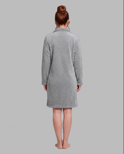 Peignoir zippé gris chiné Egatex