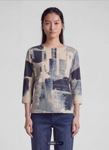 T.shirt imprimé bleu Rabe