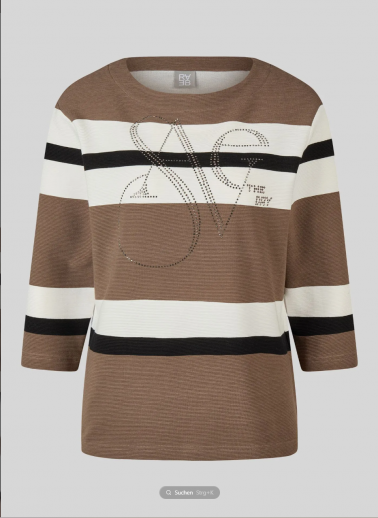 Pull taupe écru et noir Rabe