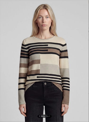 Pull beige noir et chocolat Rabe
