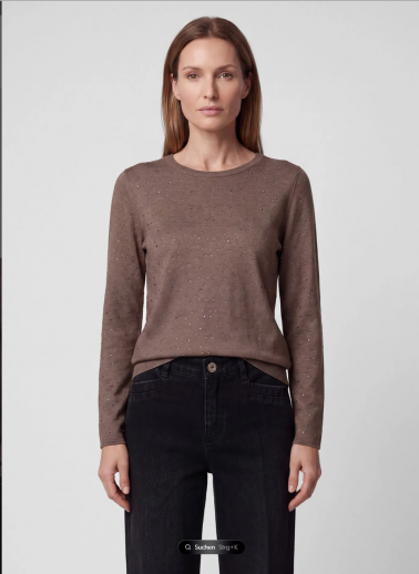 Pull taupe et strass Rabe