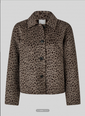 Veste léopard oversize taupe et noire Rabe