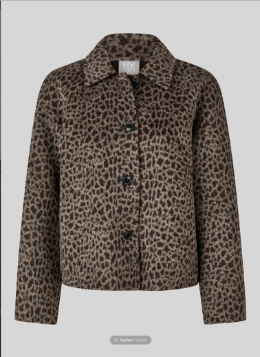 Veste léopard oversize taupe et noire Rabe