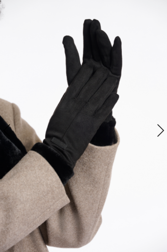 Gants suédine noirs Rinopelle