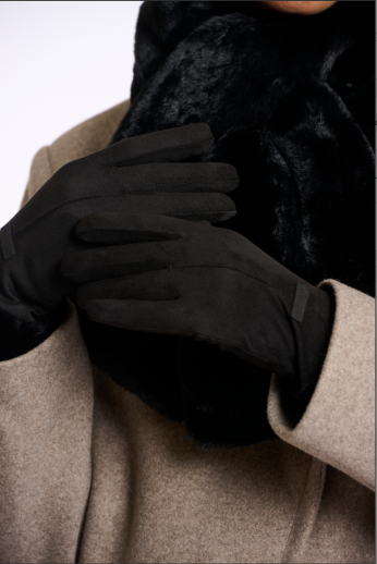 Gants suédine noirs Rinopelle