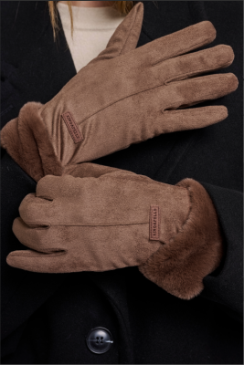 Gants suédine Chocolat Rinopelle